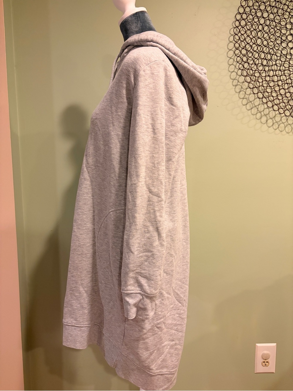 H&M Divided Oversized Hoodie Sweatshirt Dress Heather Gray Pockets US 14